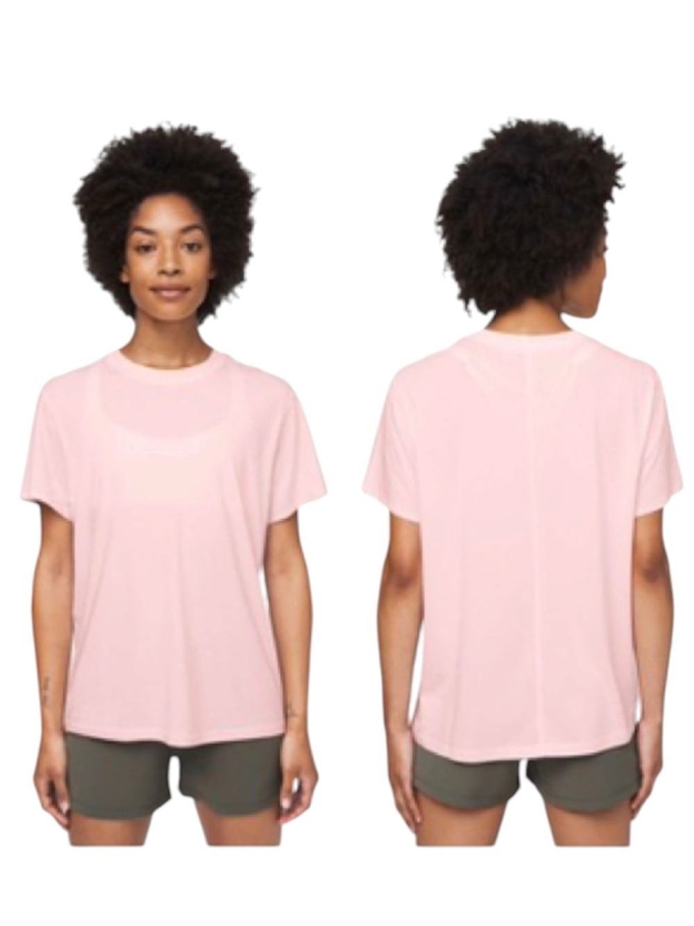 Lululemon All Yours Boyfriend Tee Boxy 4 Pima Cotton Top Powdered Rose T Crew